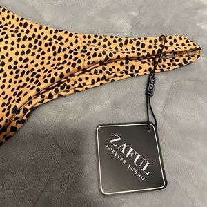 zaful print thong bikini bottoms